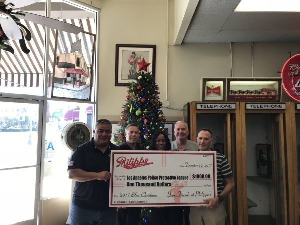Philippe's Donates $1k to LAPPL's Blue Christmas