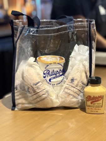 Philippe's Clear Tote Navy Trim with Sandwiches - Dodger Stadium
